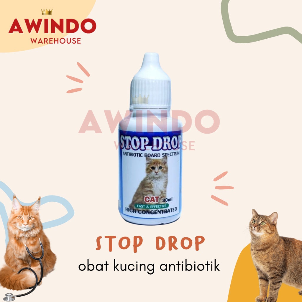 Stop DROP Cat Kitten Antibiotic Medicine Anti Bacteria Virus Germs
