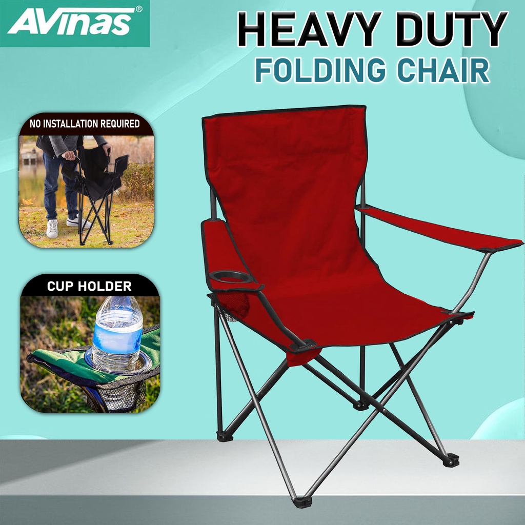 Heavy Duty Portable Folding Chair With Back Rest For Outdoor Indoor