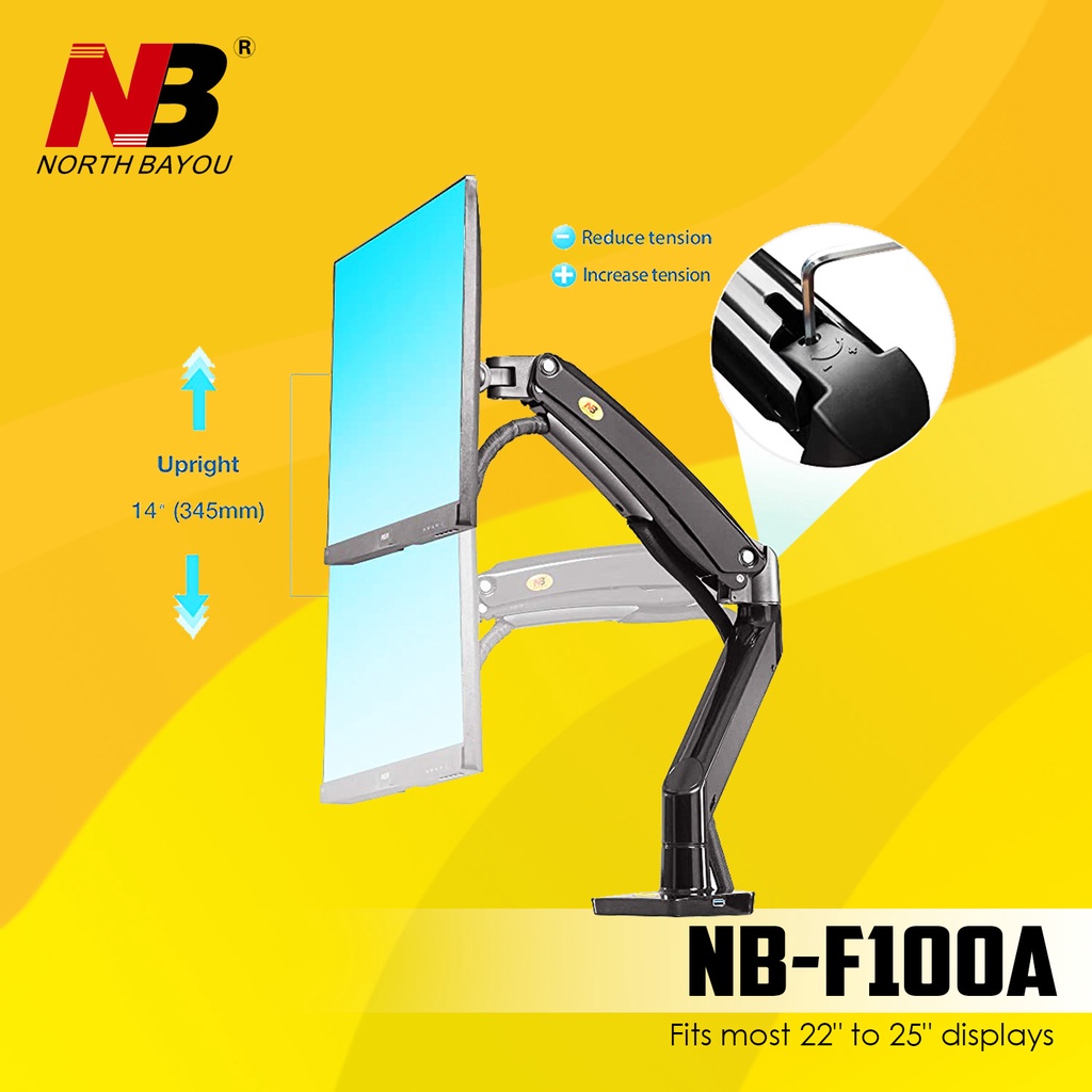 NORTH BAYOU NB F100A Monitor Desk Mounts (Fits screen size 22"35