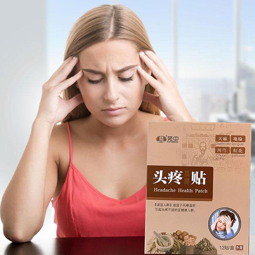 12 Tablets/box Of Headache Relief Patch To Treat Migraine Dizziness And