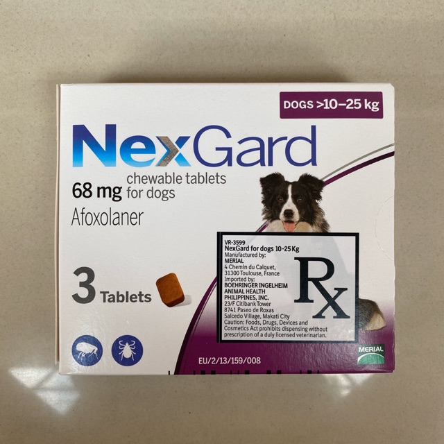 NEXGARD FOR DOGS 1025KG(1 BOX3 TABLETS) Shopee Philippines