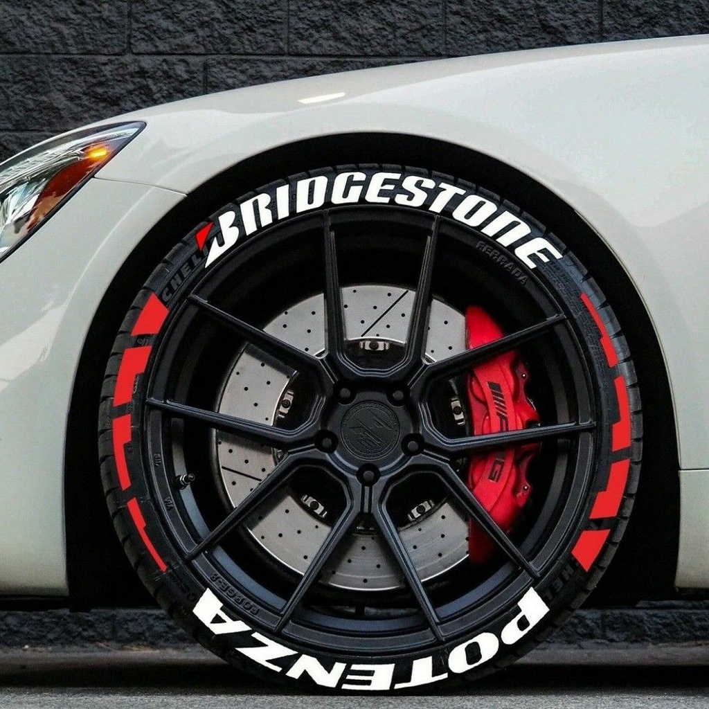 BRIDGESTONE rubber tire letter stickers 3d waterproof car stickers auto