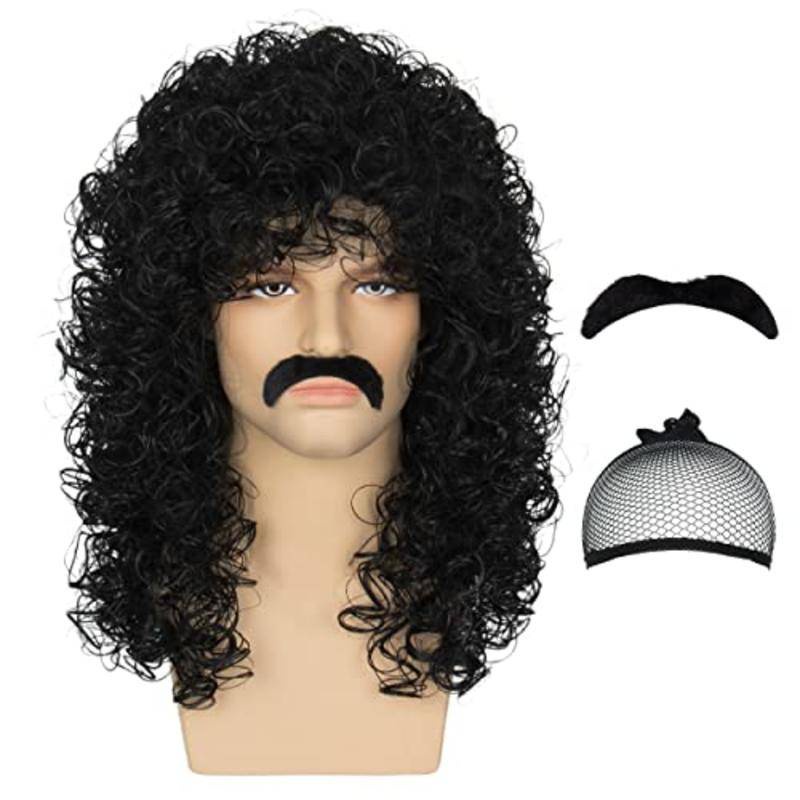 Miss U Hair Men's Wigs 70's 80's Mullet Wigs Rockstar Wigs Men's Bevel