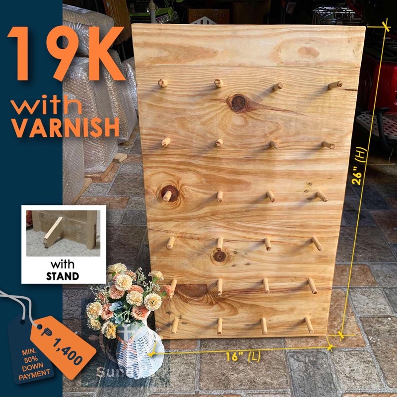 24 pegs donut wall in clear varnish 26 inches tall Shopee Philippines