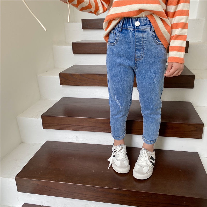 Spring New Style Girls Jeans Children Baby Korean Version Small Feet
