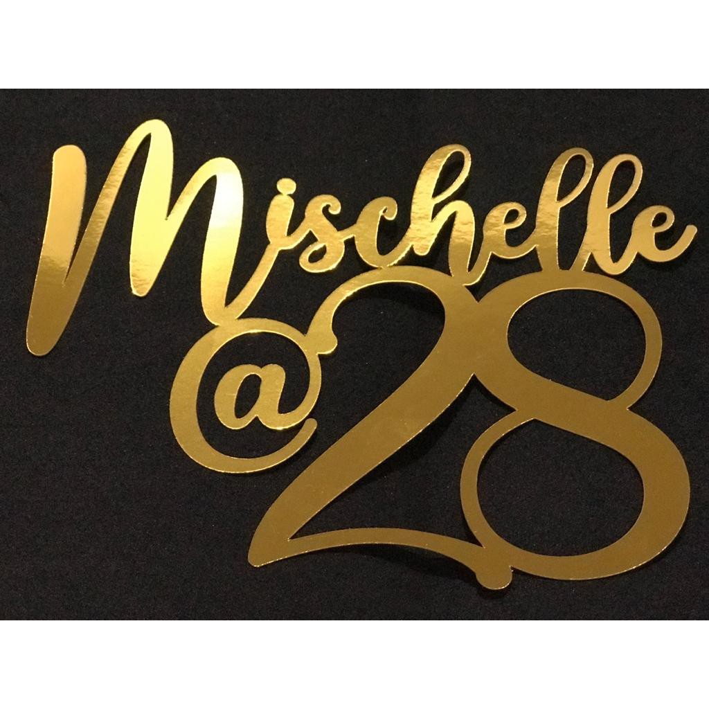 Customized Metallic/Mirror Cardstock MultiLiner Cake Toppers 250 GSM