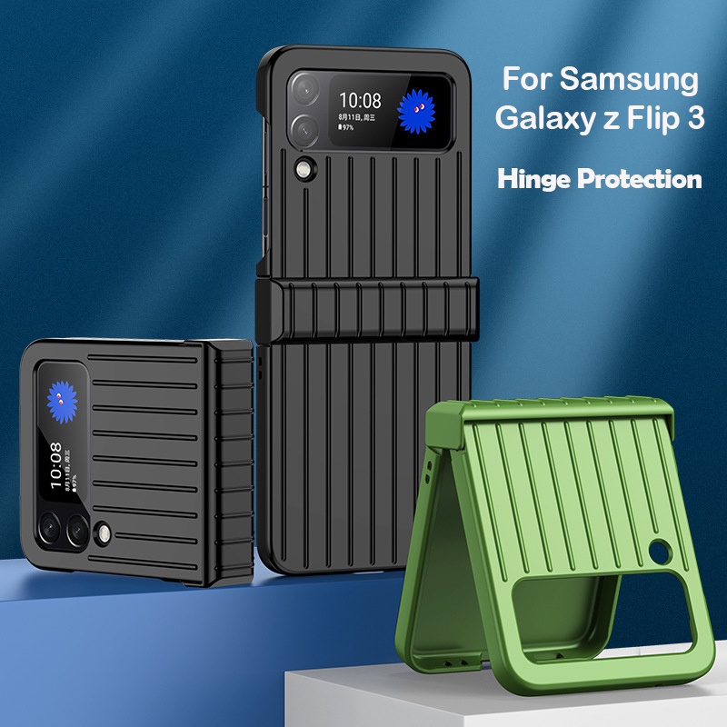 Z Flip 3 Hinge Case Armor Shockproof Cover For Samsung Galaxy Z Flip 3