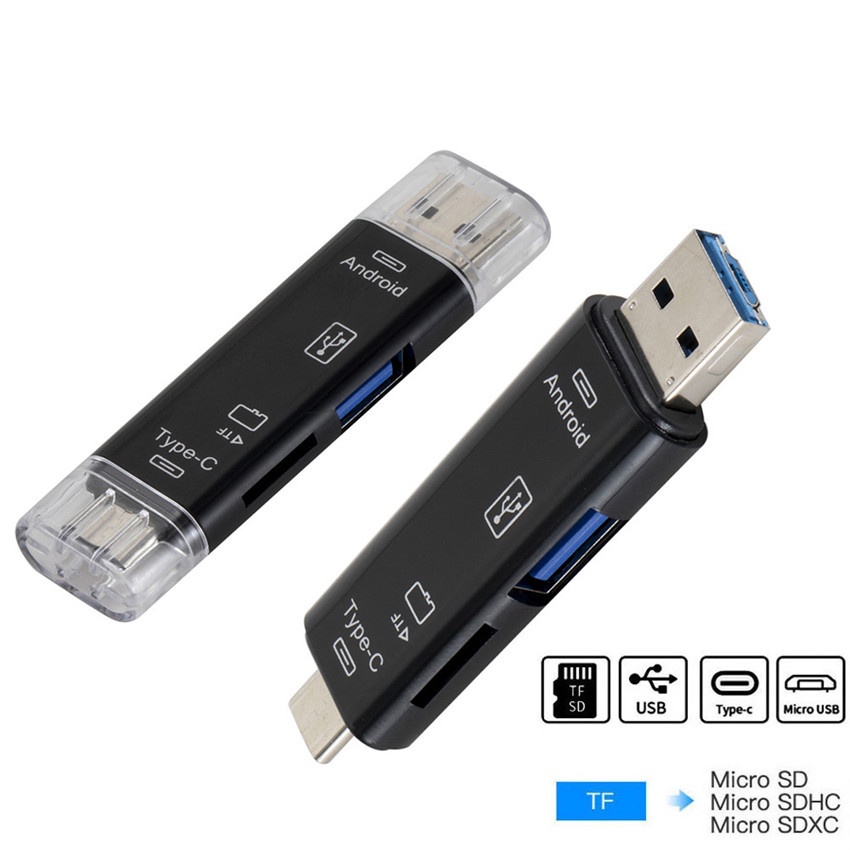 SD Card Reader USB C Card Reader 3 In 1 USB 2.0 TF/Mirco SD Smart
