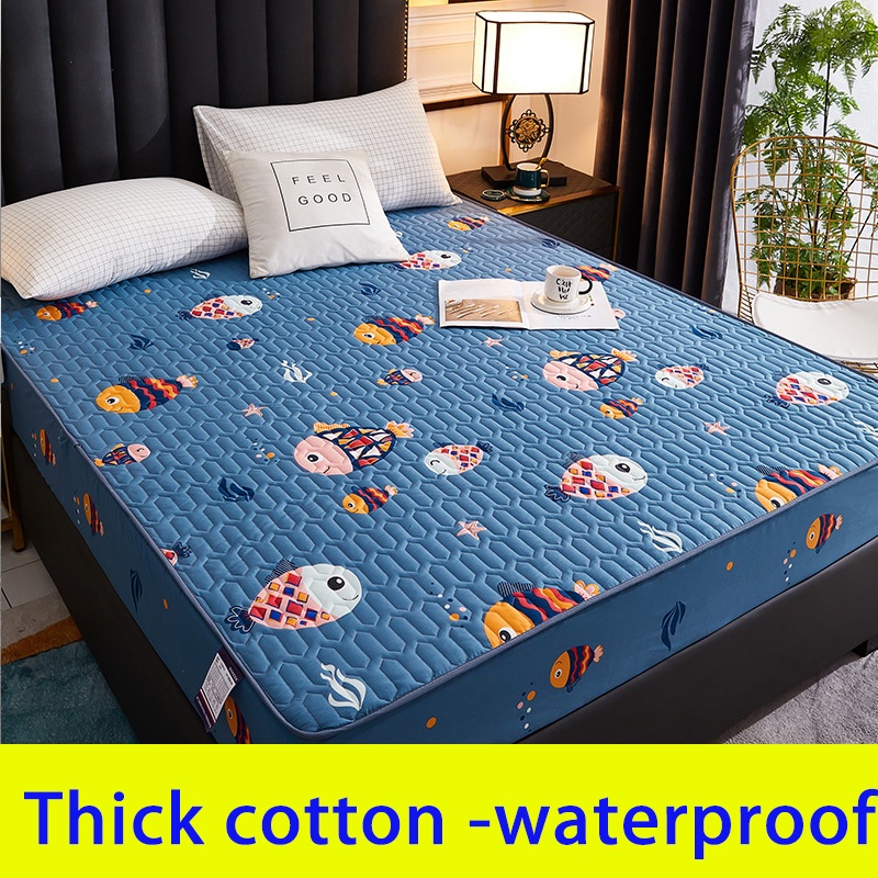 100 Waterproof Thick Fitted Bedsheet Mattress Topper Double Queen King