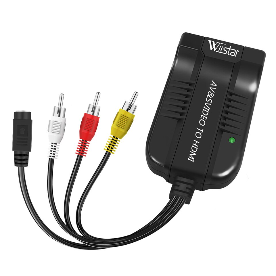 Wiistar Male 3RCA/CVBS Svideo to HDMI Audio Video converter AV2HDMI