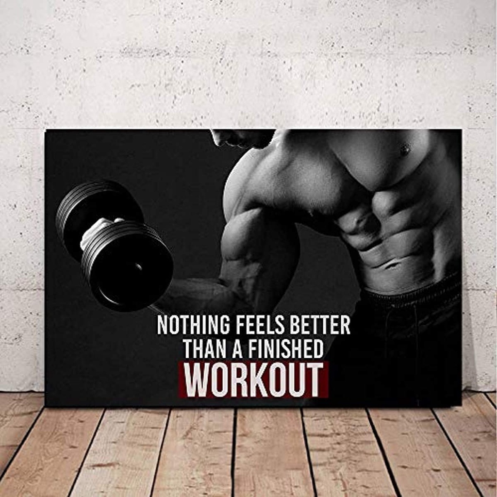 Canvas Art Workout Poster Home Gym Decor Motivational Quote Wall Art