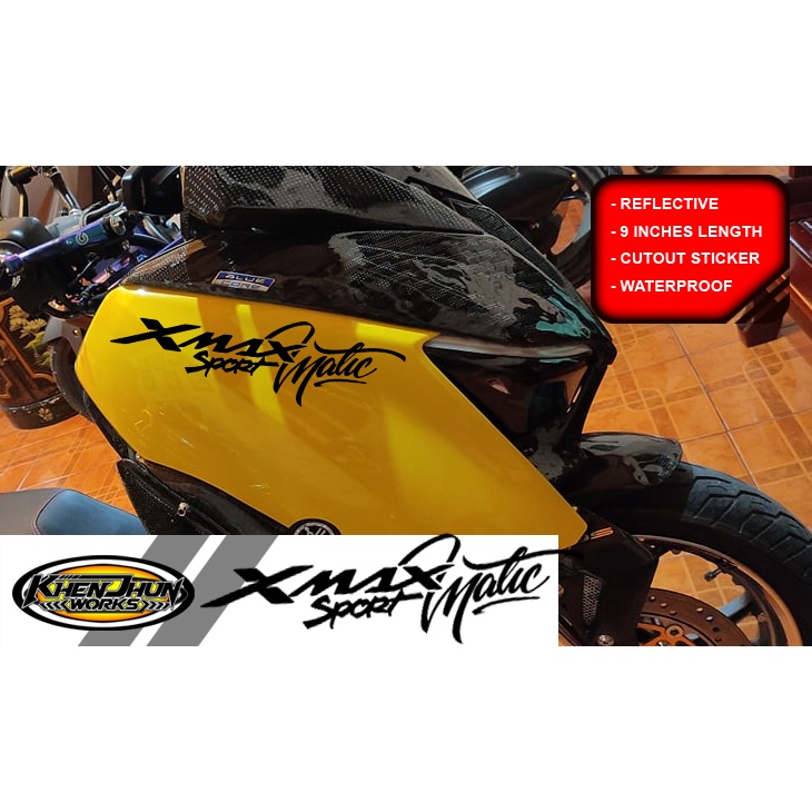 Xmax Decal, 9 inches Length, Waterproof Sticker, Black Color Shopee