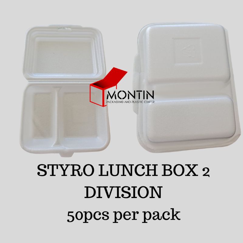 50pcs Styro Lunch Box 2 Division Shopee Philippines