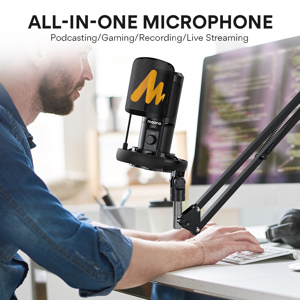 Maono AUPM461S USB Microphone Cardioid Condenser Mic Computer Gaming