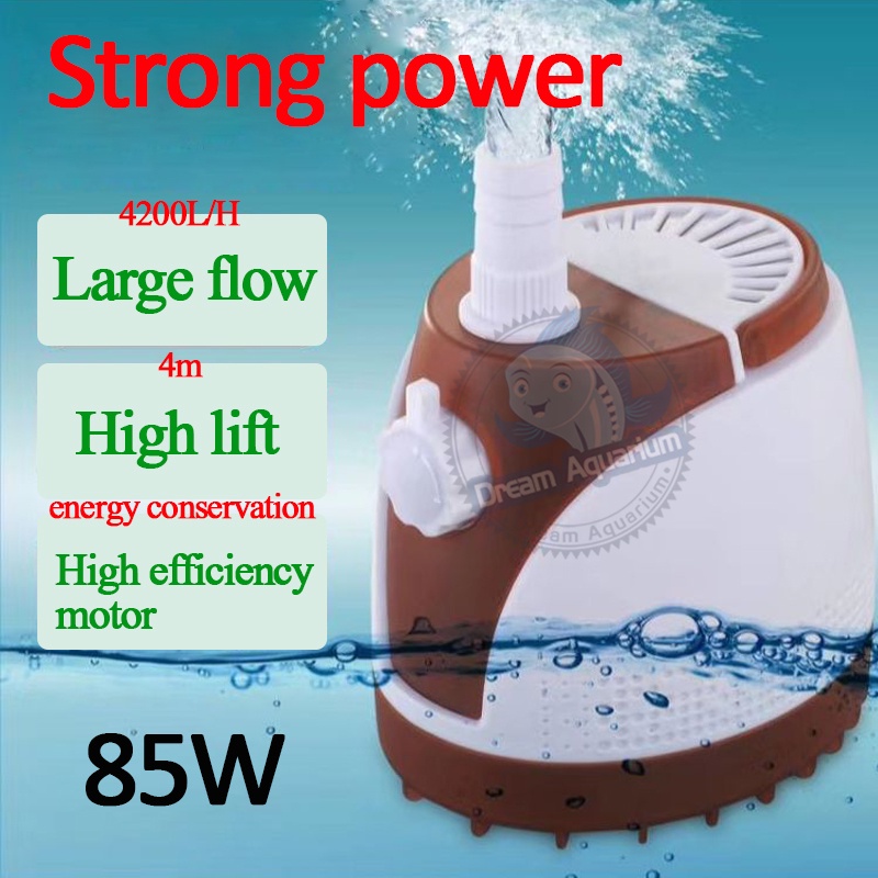 85W UltraQuiet Submersible Water Fountain Pump Filter Fish Pond