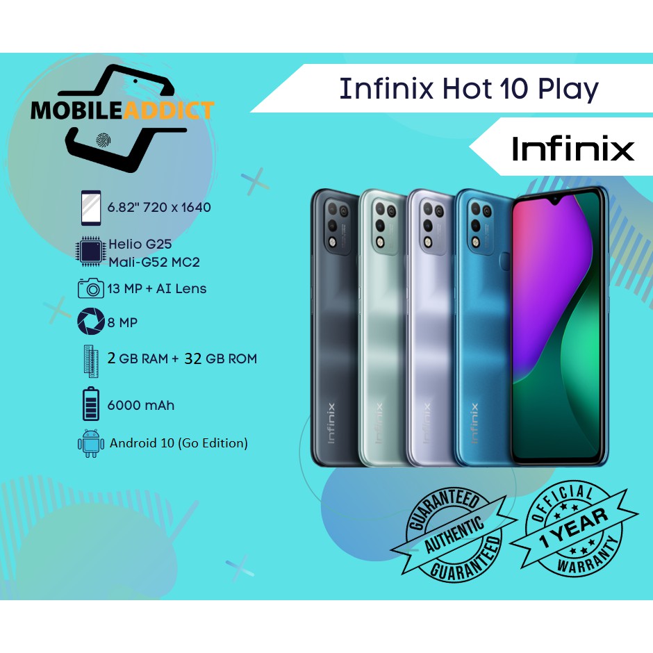 Infinix Hot 10 Play NTC 1 year official warranty Shopee Philippines