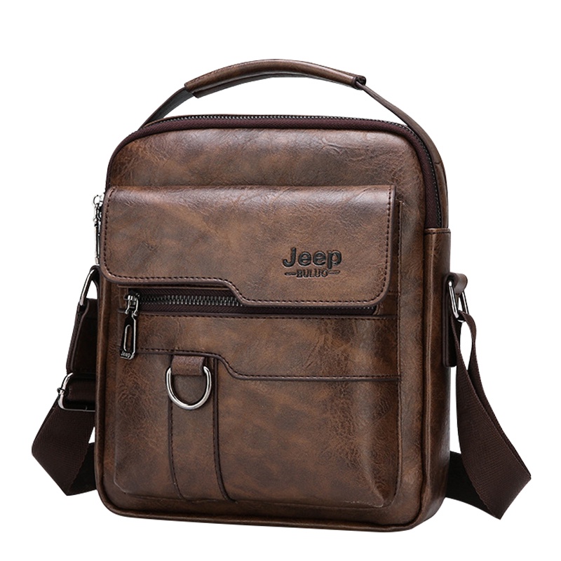Men's leather shoulder bag Business bag Leather messenger bag Large