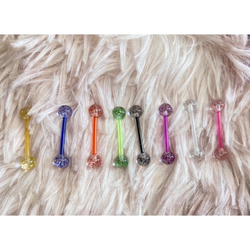Sparkling Bio Plastic Tongue Piercing [Real Photo] Shopee Philippines