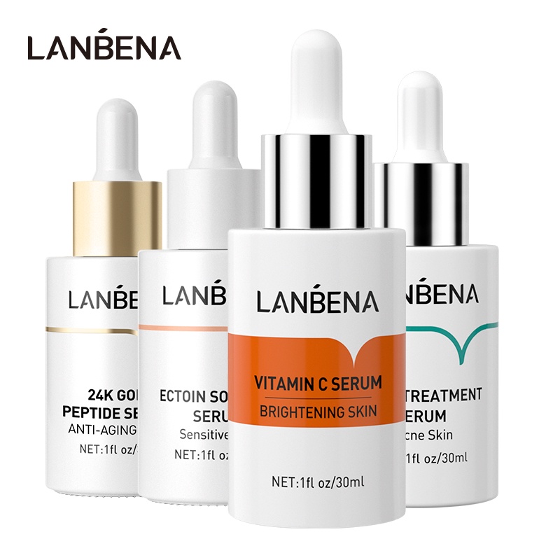 LANBENA 30ml Moisturizer Serum Set Vitamin C Whitening 24K Gold Peptide