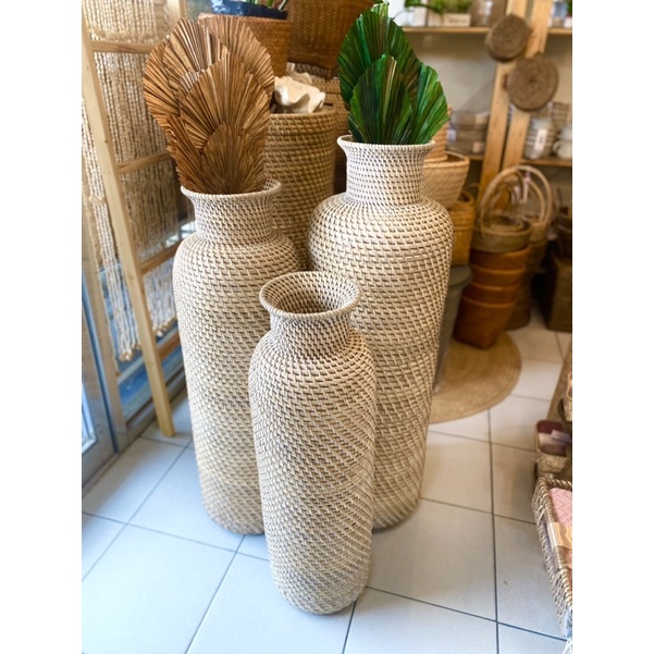 Native handwoven rattan/Labtang oversized vase Shopee Philippines
