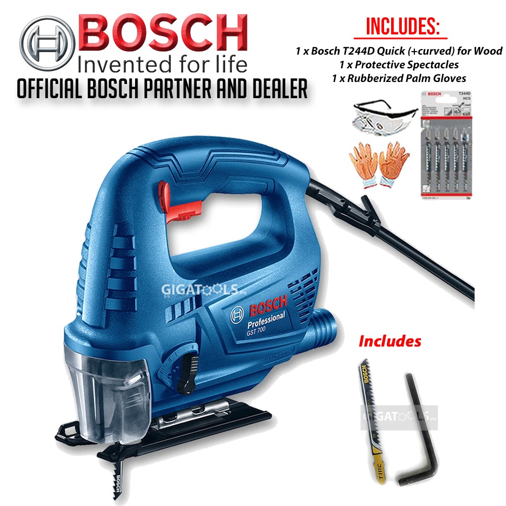 Bosch GST 700 Professional Jigsaw (500W) with 5pcs T244D (Speed for