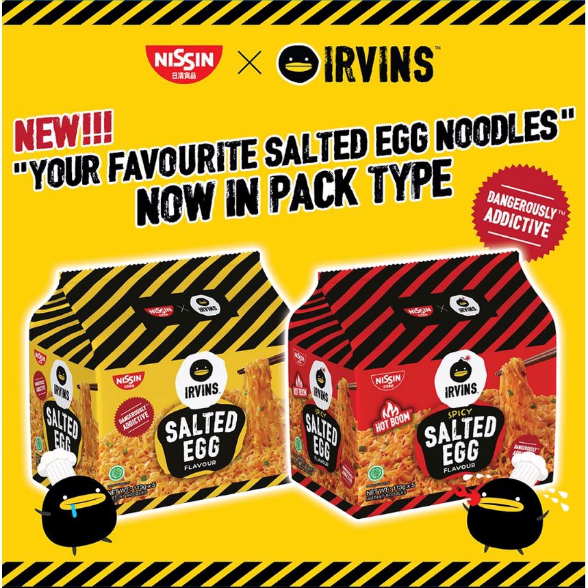 IRVINS Nissin Salted Egg Noodles Packets Original/Spicy EXP june 2025