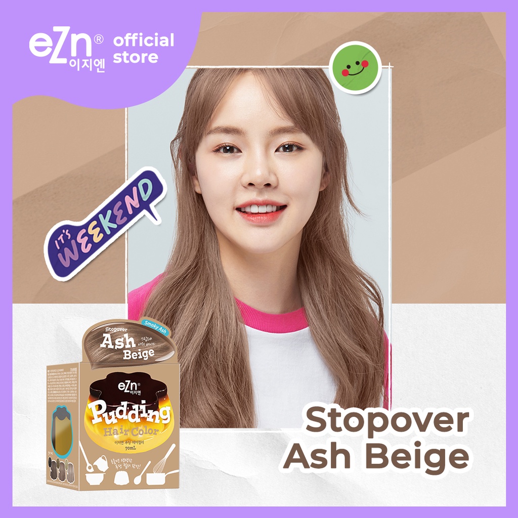 eZn Pudding Hair Color Stopover Ash Beige (70 ml) Self Hair Dye DIY