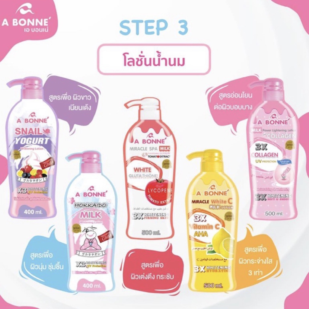 A Bonné Thailand Milk Whitening Lotion Hokkaido/Tomato/Collagen/Vitamin