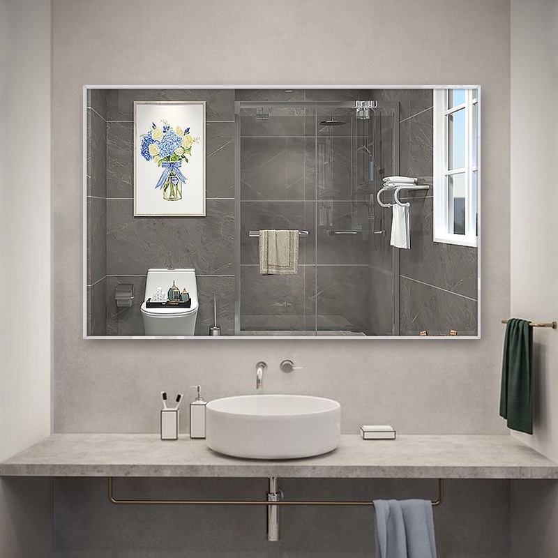 Bathroom mirror HD whole bodymirror makeu mirror aluminum alloy frame