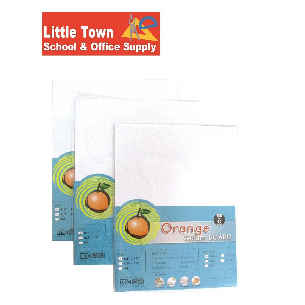 30 Sheets Orange Vellum Board Specialty White Board Size 8.5 x 11 Short Shopee Philippines