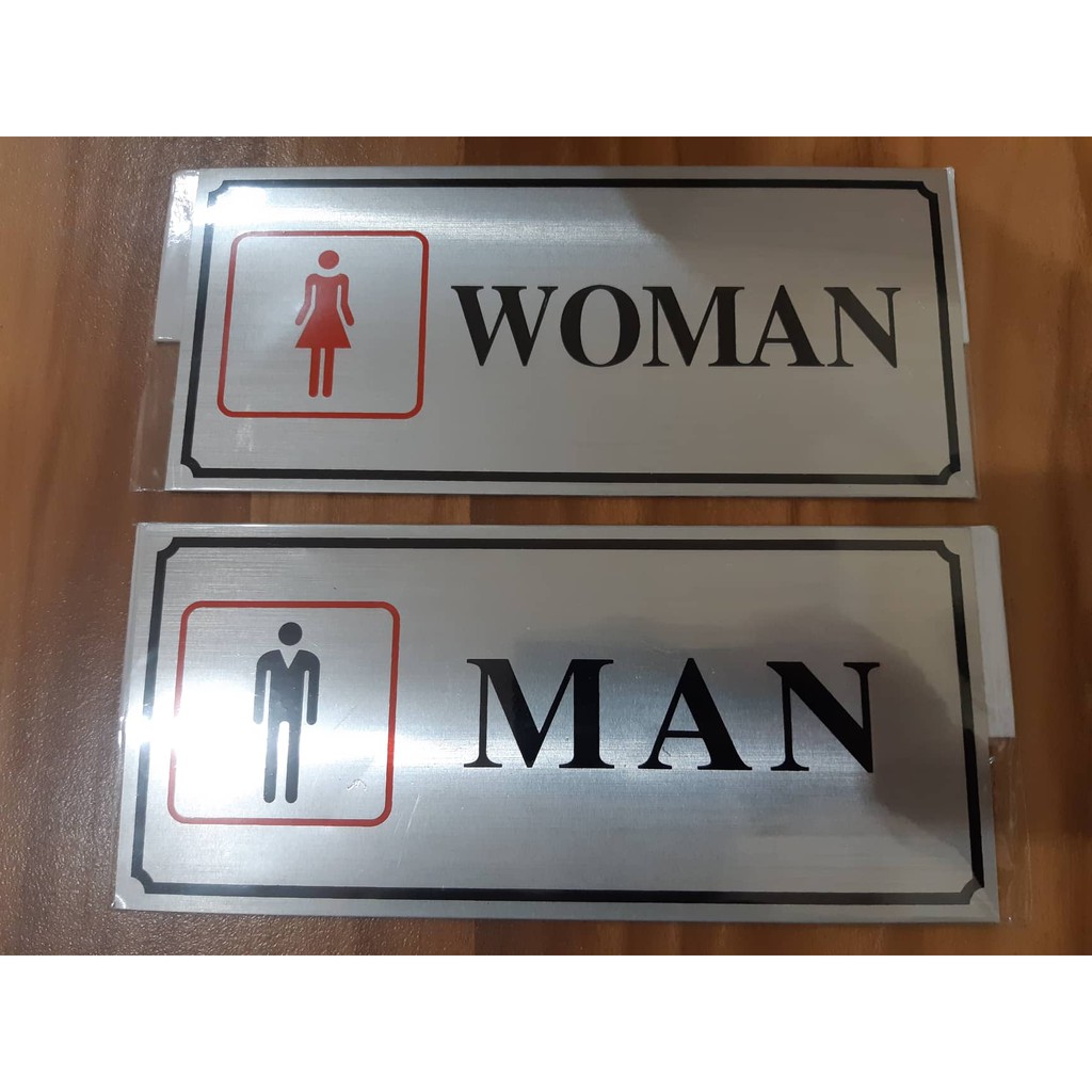 Bathroom Signage Male / Female Comfort Room Sign Man / Woman Stainless