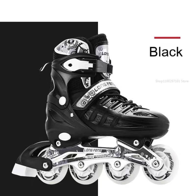 Inline Skates Shoes For Kids Boy Girl PU Flashing 4 Wheels Roller