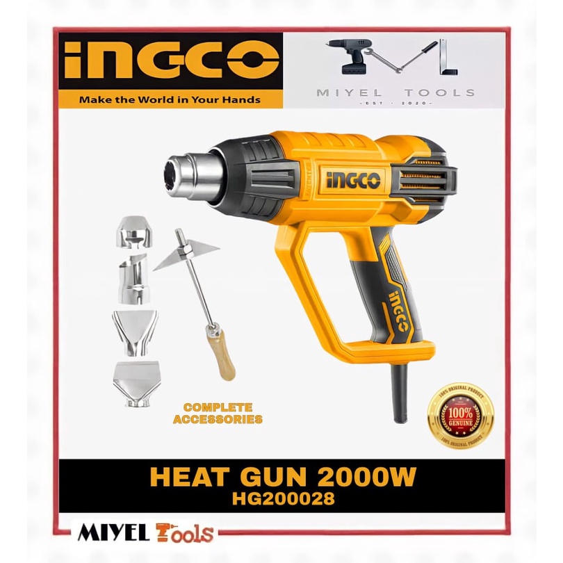 INGCO Heat Gun 2000W With 5pcs Accessories (HG200028) Shopee Philippines