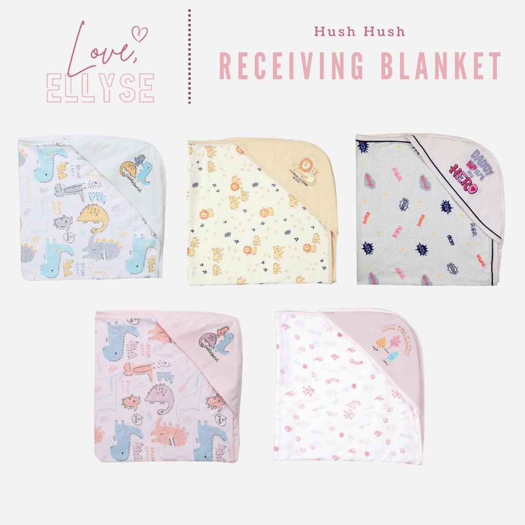Hush Hush Newborn Printed Cotton Hooded Receiving Blanket and Swaddle