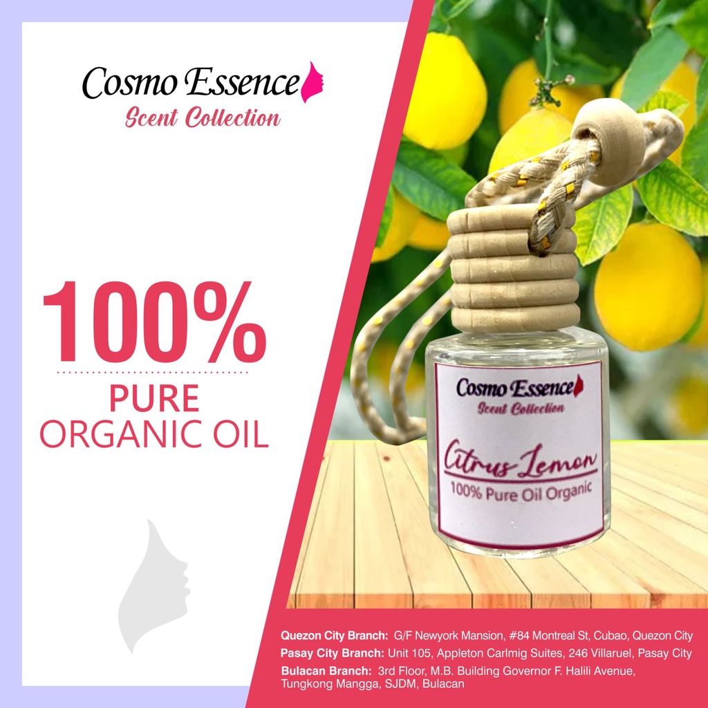 100 Citrus Lemon Premium Oil Hanging Car Diffuser Refreshing Natural