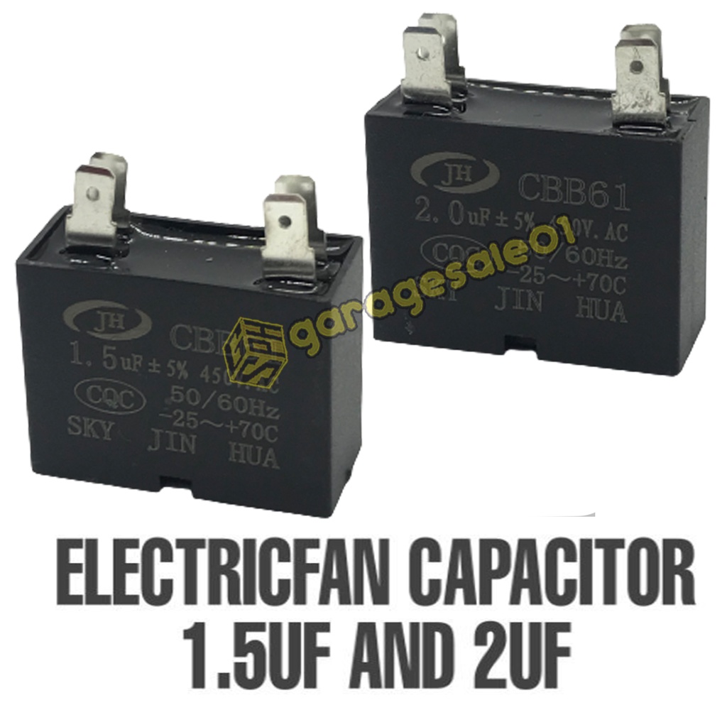 🟨1.5uF/2.0uF Electric Fan Capacitor 450V 50/60Hz Heavy Duty🟨 Shopee