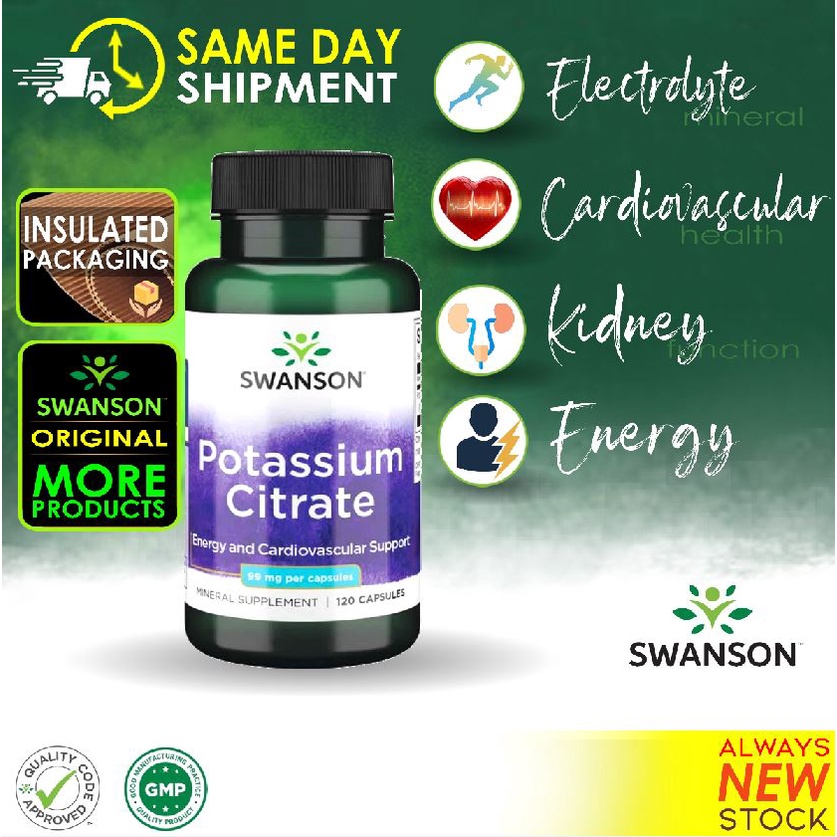 Swanson Potassium Citrate 99mg 120 Caps Shopee Philippines