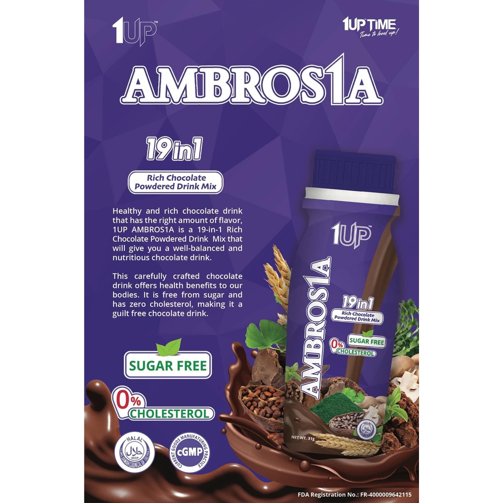 1UP AMBROSIA (19n1 Powdered Drink Mix Rich Chocolate) ON BIG SALE