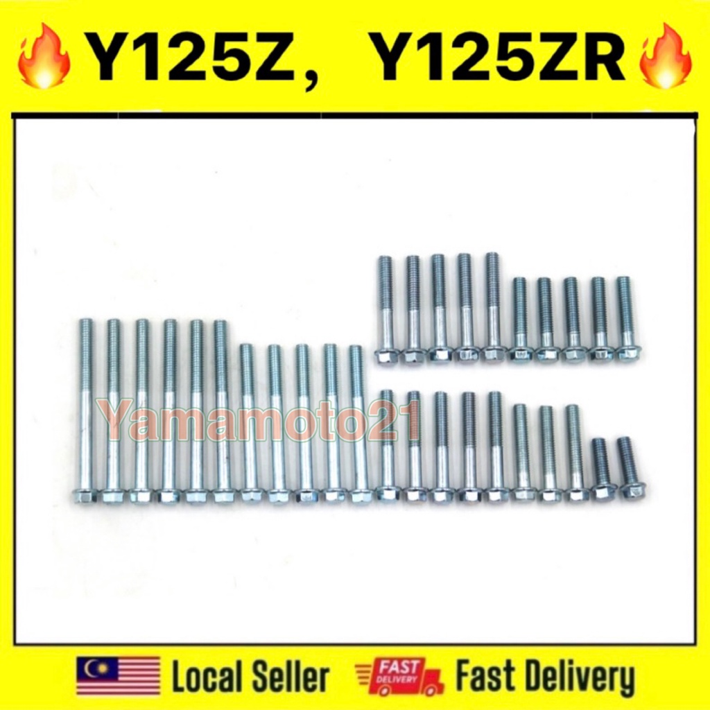 YAMAHA Y125 Y125Z Y125ZR CRANKCASE FULL ENGINE COVER SCREW COMPLETE SET