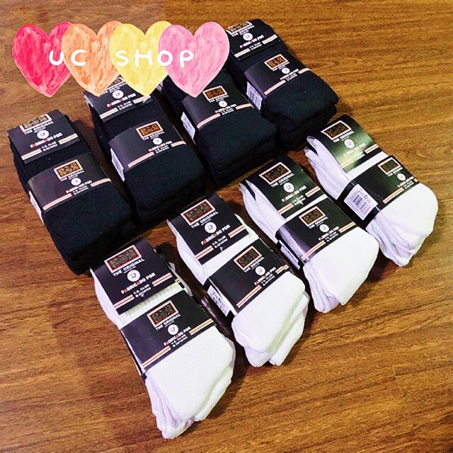 12 Pairs Men's Plain Black/White Cotton Mid Combat Sports Socks