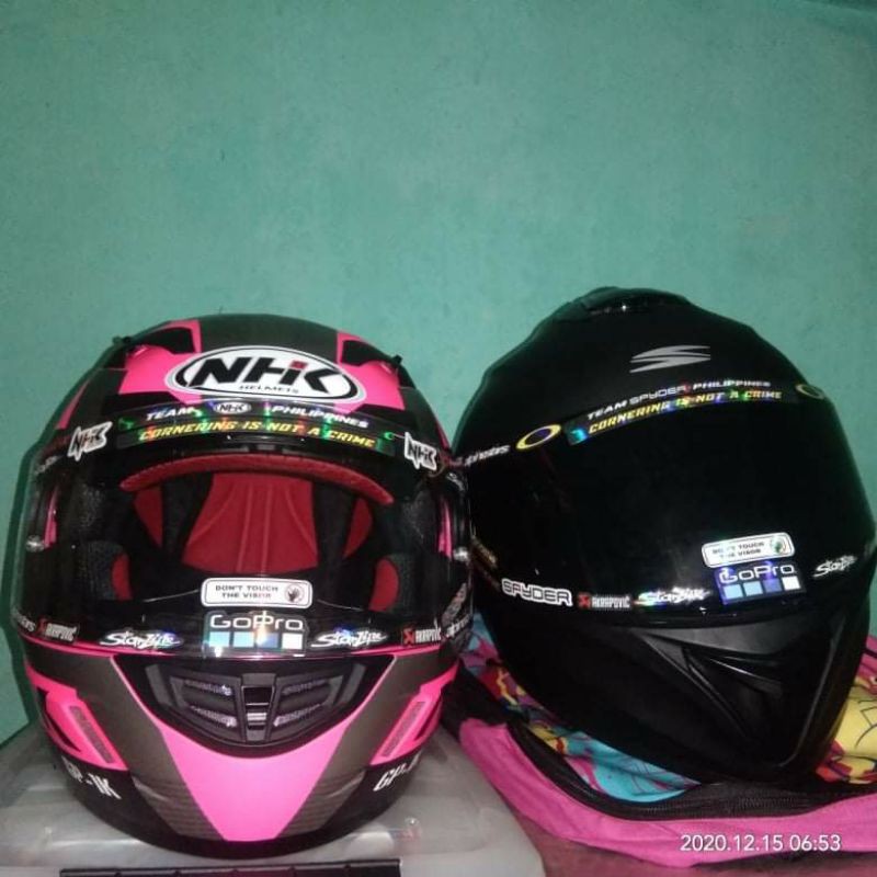 ☈Hologram Helmet Visor Sticker (Kyt,Agv,Evo,Hjc,Nhk,Spyder,Sec,Ls2