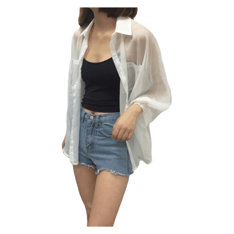 rising star Korean Oversize Plain Color Shirt Women's Casual Loose Long