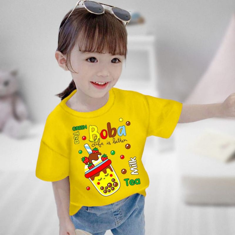 Boba milk tea Girls Clothes For Ages 112 Years Shopee Philippines