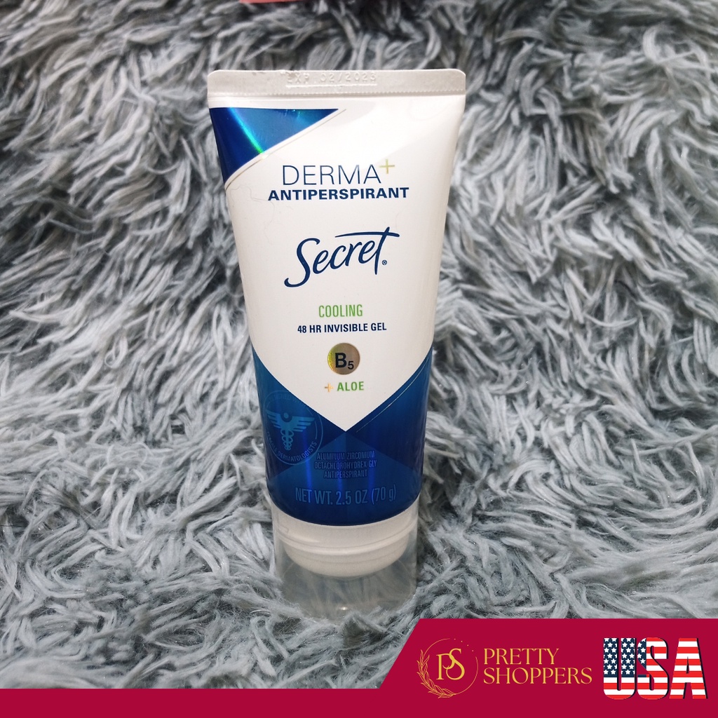 Secret Derma+ Invisible Gel Antiperspirant & Deodorant, Cooling With