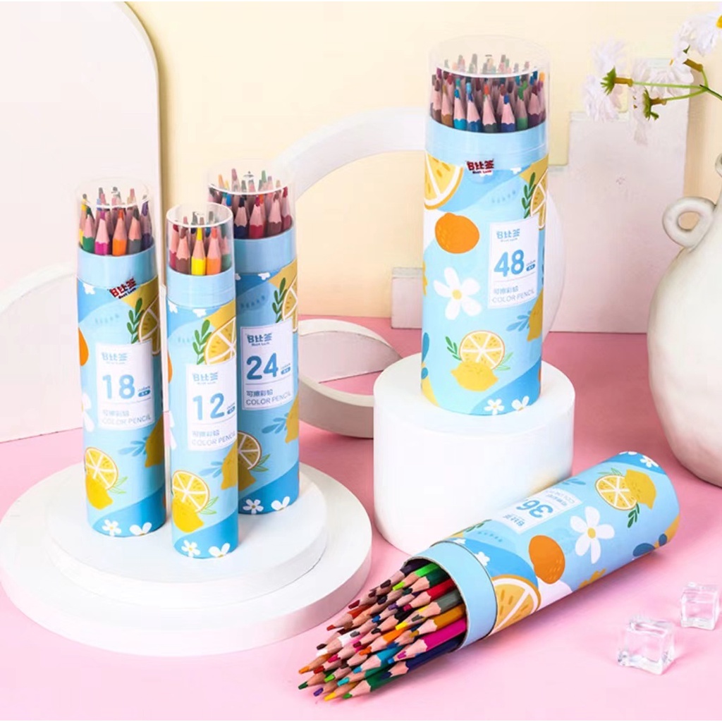 Kids Color Pencil with Case 12/18/24/36/48 PCS Color Pencil For