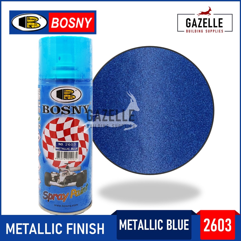 Bosny Metallic Finish Acrylic Spray Paint 2603 Metallic Blue Shopee