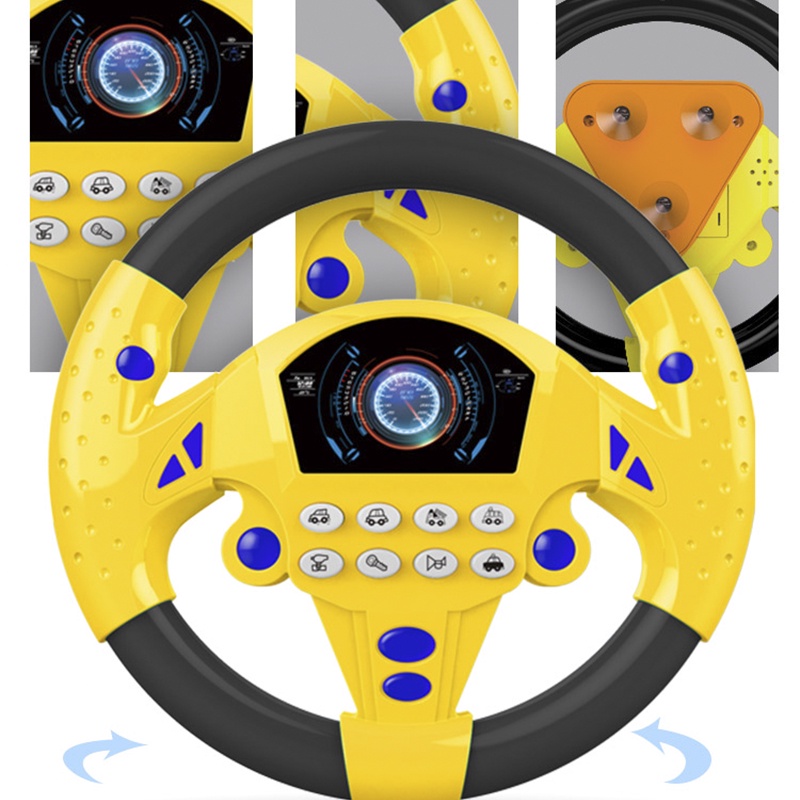 Eletric Simulation Steering Wheel Toy with Light Sound Baby Kids Musical Educational Copilot