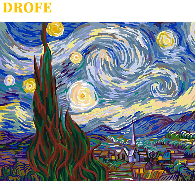 DROFE 40x50cm Van Gogh's Famous Paintings Paint By Numbers Unframed