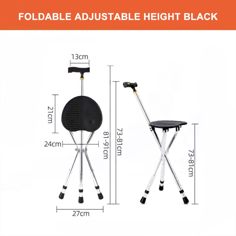 Elderly crutches chair medical crutches folding chair with seat stool