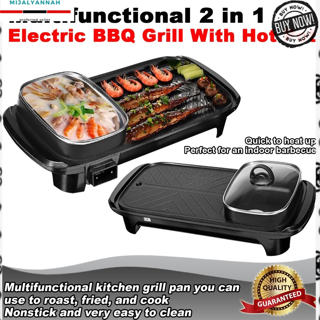 MIJ 2in1 Samgyupsal Electric BBQ Grill with Hot Pot Electric Grill